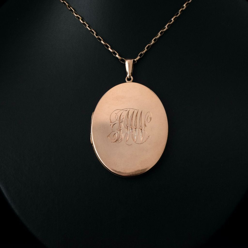 Antique Australian 9ct Rose Gold Locket By Willis and Sons Circa 1919