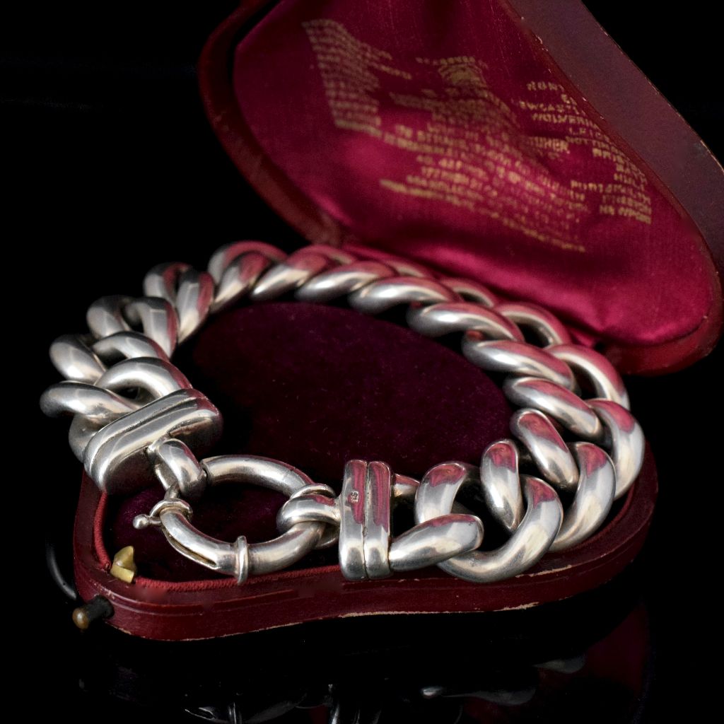 Vintage Heavy Sterling Silver Curblink Bracelet