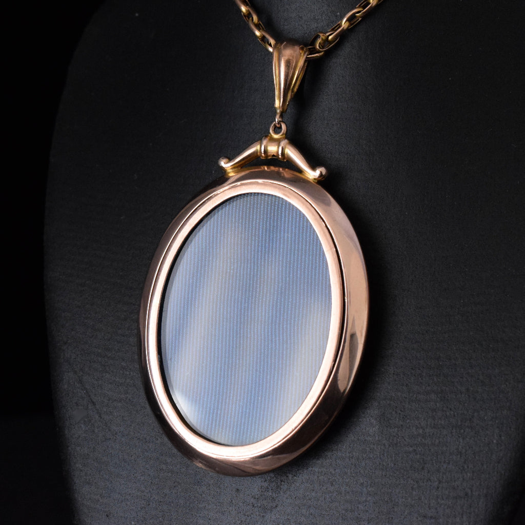 Antique 9ct Rose Gold Double Sided Locket Circa 1910