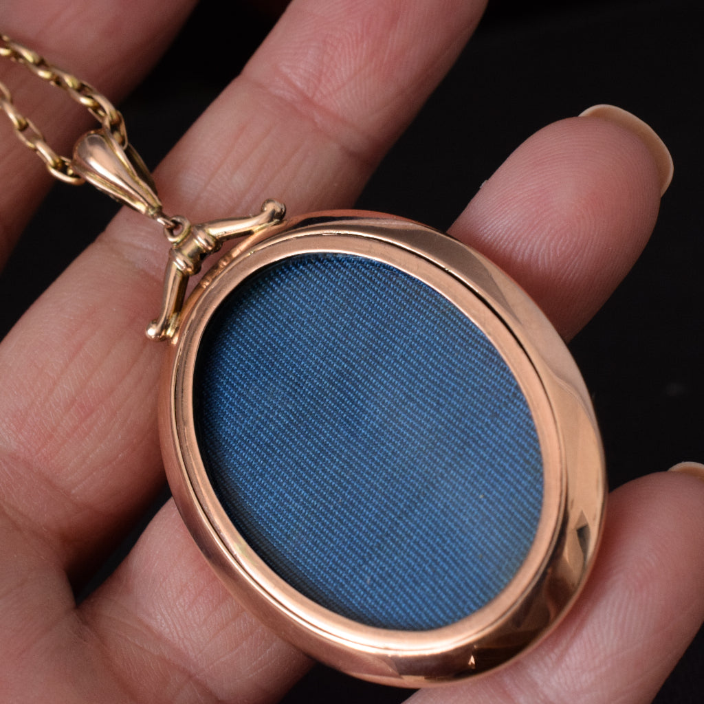 Antique 9ct Rose Gold Double Sided Locket Circa 1910