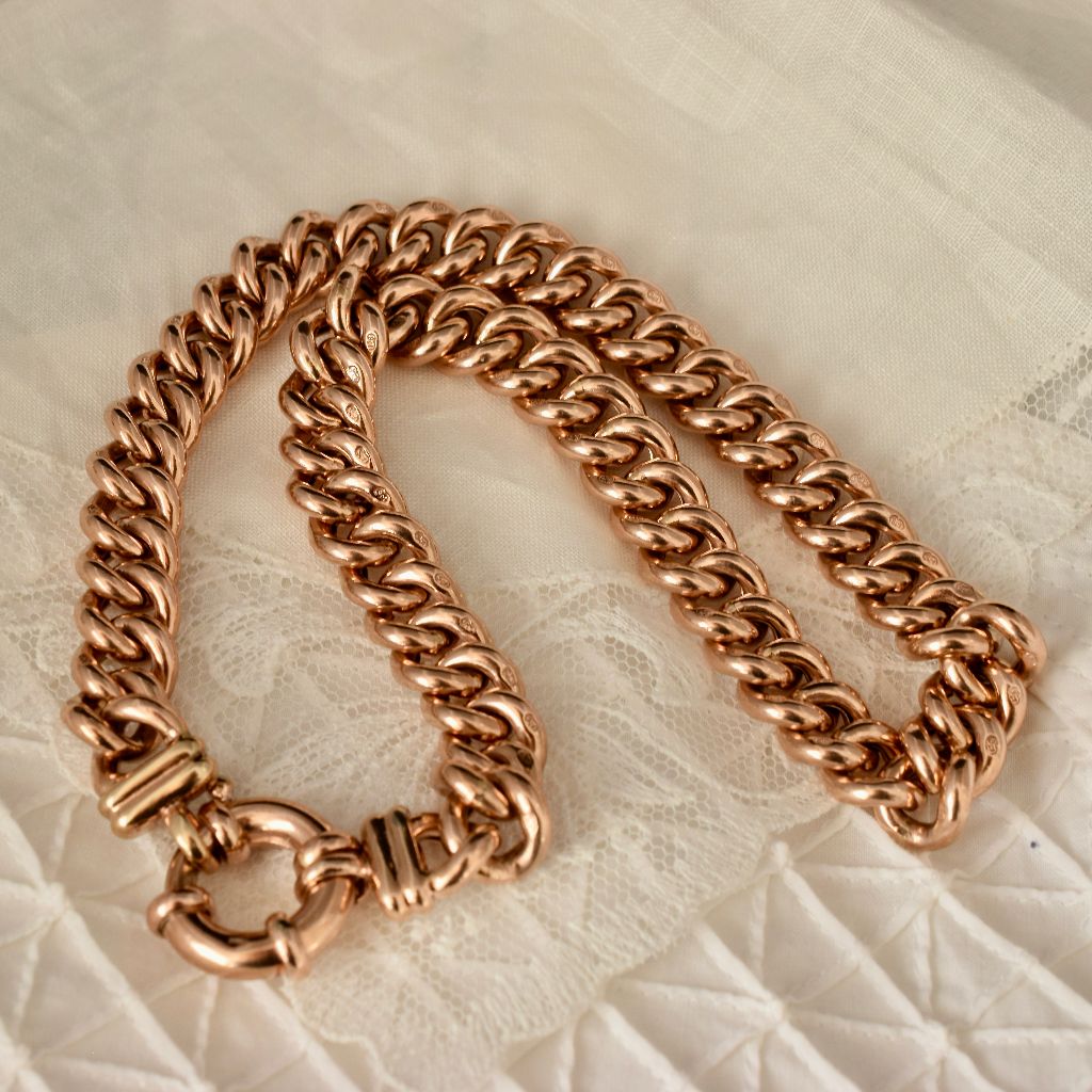 9ct Rose Gold Large Curblink Gold Necklace
