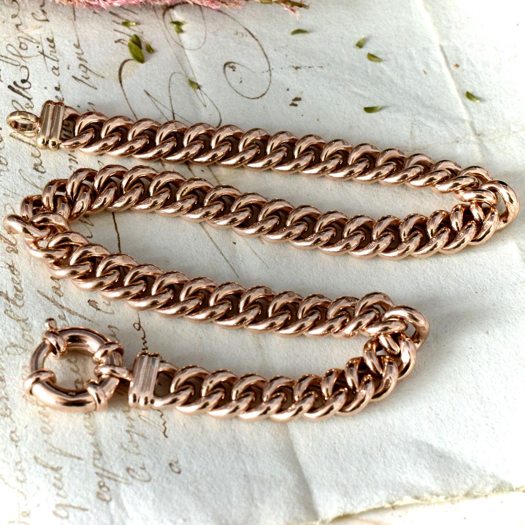 9ct Rose Gold Large Curblink Gold Necklace