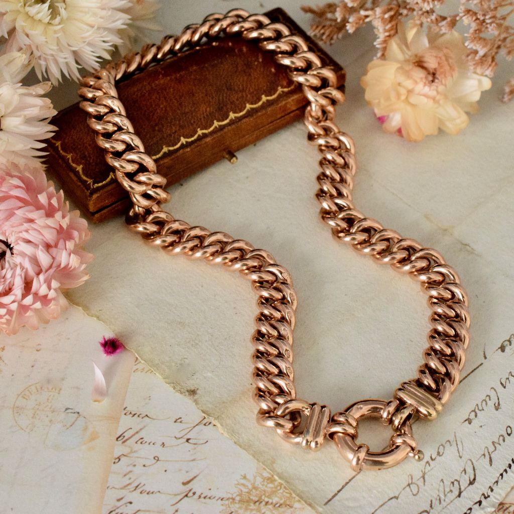 9ct Rose Gold Large Curblink Gold Necklace