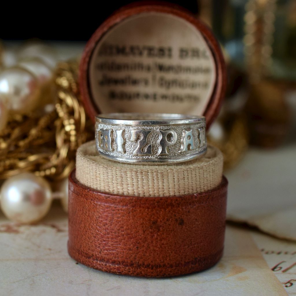Antique Victorian Sterling Silver ‘Mizpah’ Ring Birmingham 1887