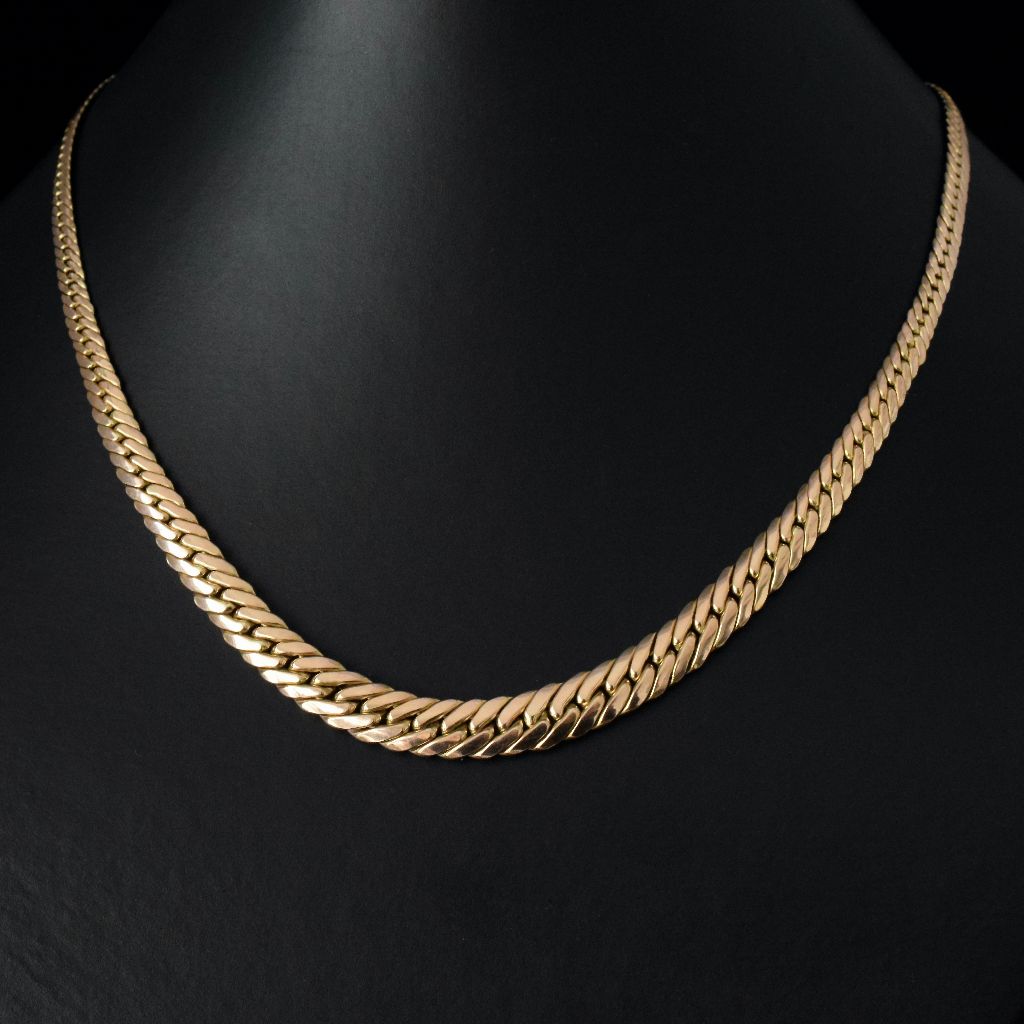 Italian 9ct Yellow Gold Flat Curblink Necklace
