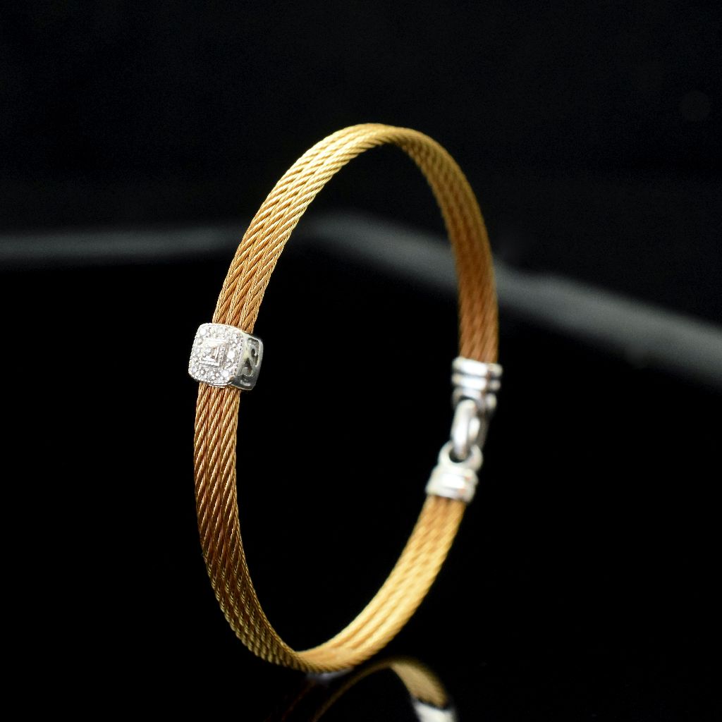 Modern Bracelet by ‘Alor’ 18ct, Diamond And Stainless Steel