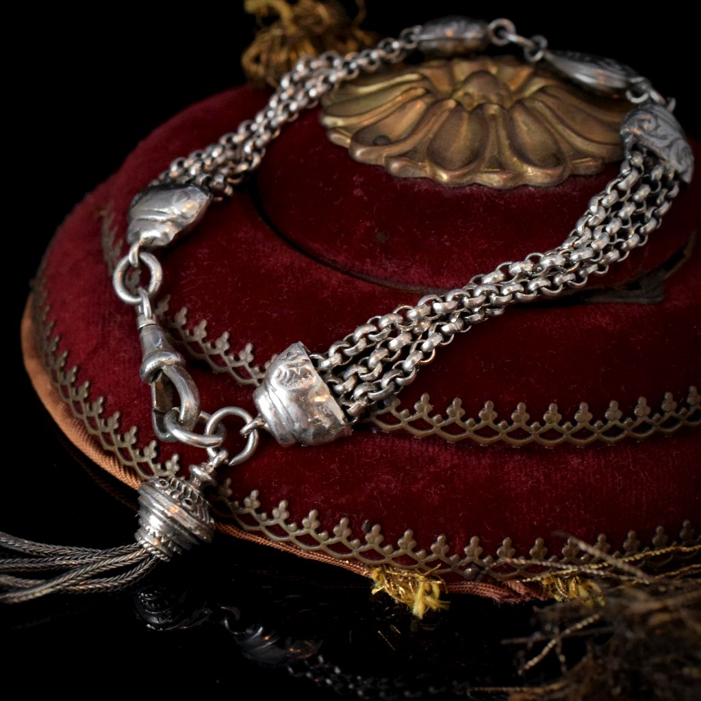 Antique Sterling Silver Albertina Tassel Bracelet
