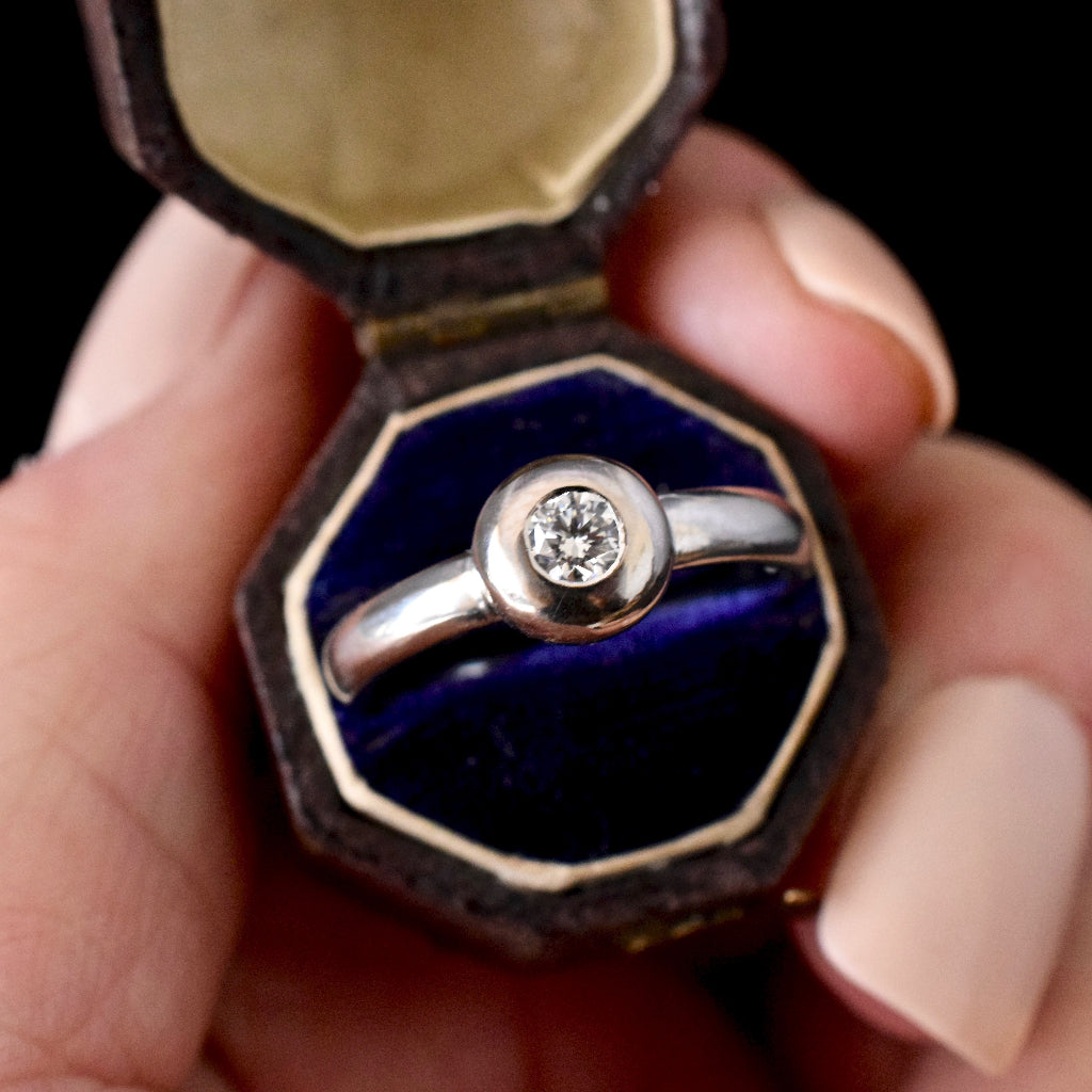 Elegant 18ct White Gold 0.32ct Solitaire Diamond Ring