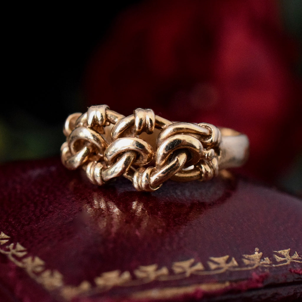 Antique 9ct Rose Gold ‘Lovers Knot’ Ring Assayed In Chester