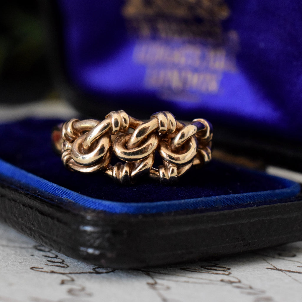 Antique 9ct Rose Gold ‘Lovers Knot’ Ring Assayed In Chester