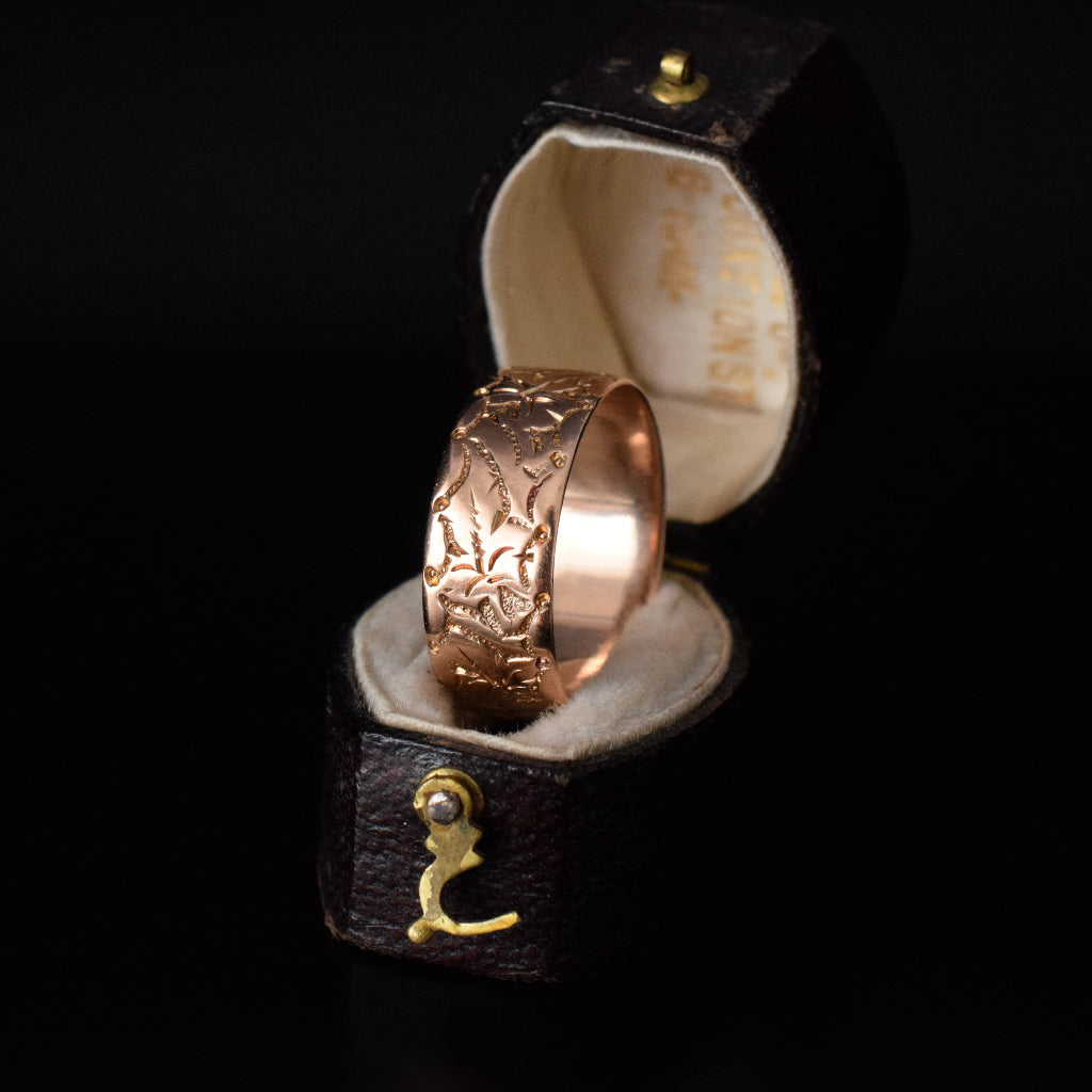 Antique ‘Ivy Leaf’ 9ct Rose Gold Birmingham Ring 1916