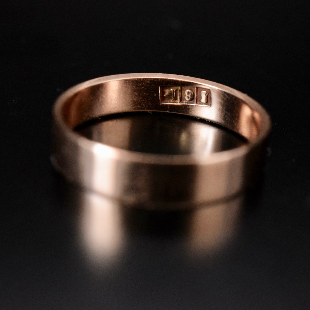 Antique 9ct Rose Gold Band by Aronson and Co Circa 1915