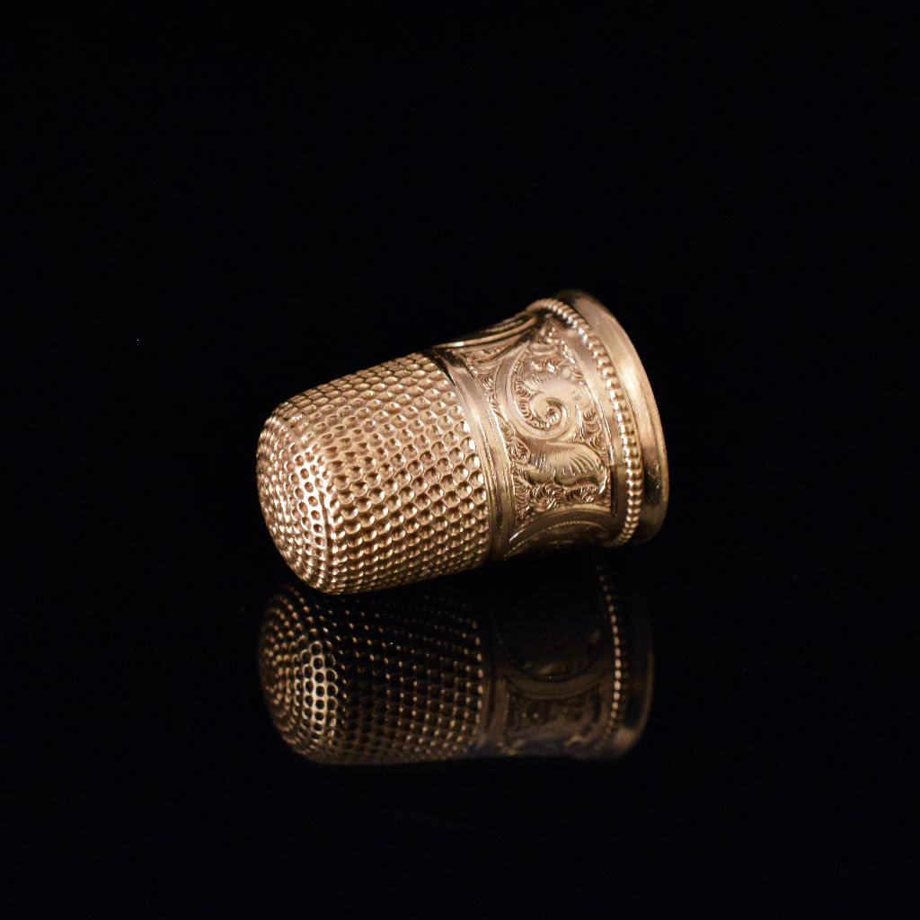 Antique Edwardian 9ct Yellow Gold Thimble Circa 1905