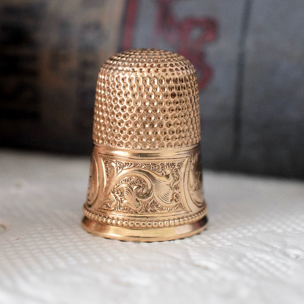 Antique Edwardian 9ct Yellow Gold Thimble Circa 1905