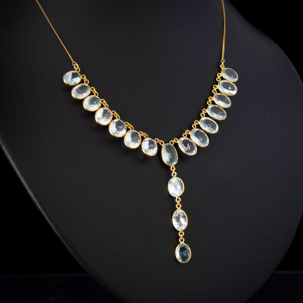 Extraordinary Natural Aquamarine 14ct Gold Necklace