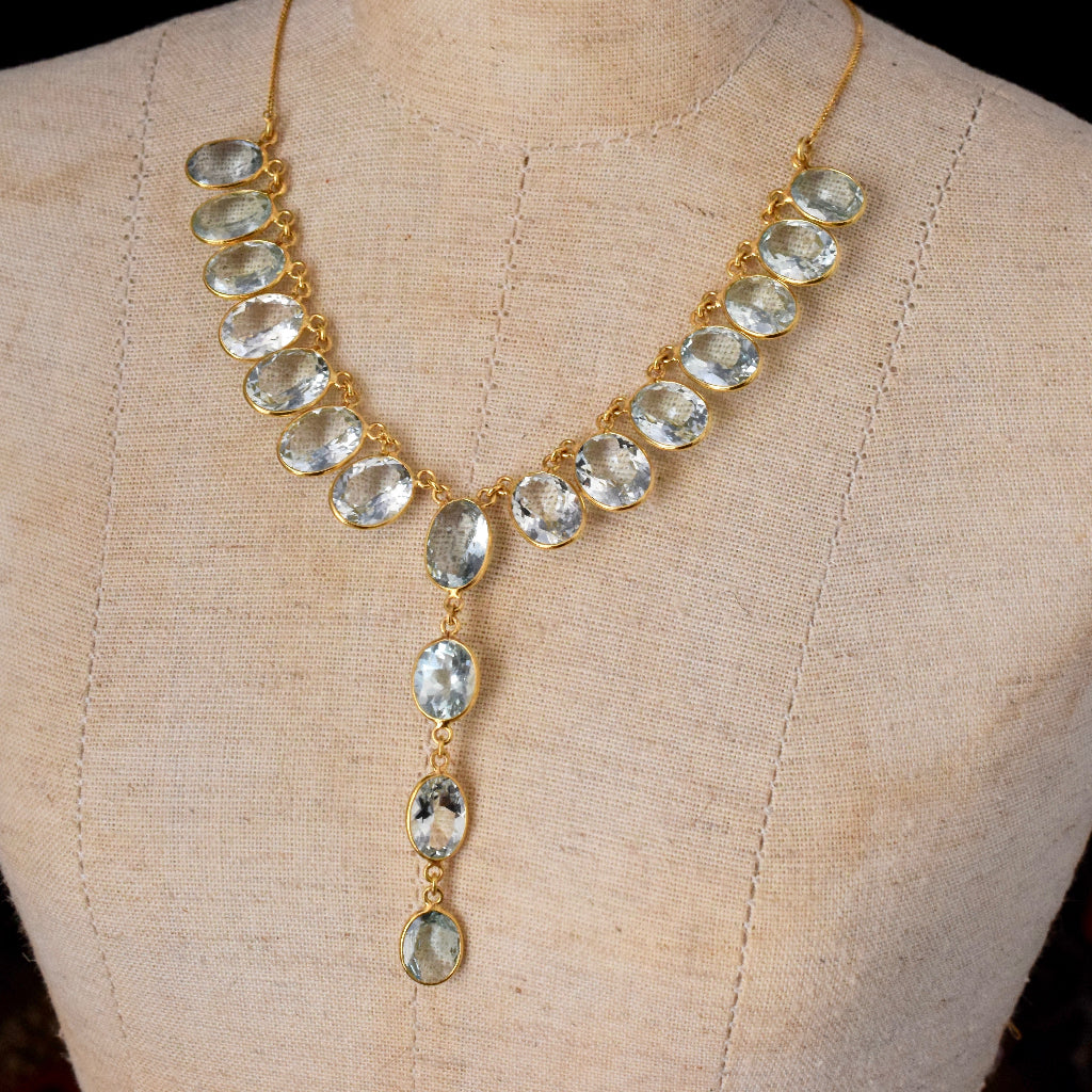 Extraordinary Natural Aquamarine 14ct Gold Necklace