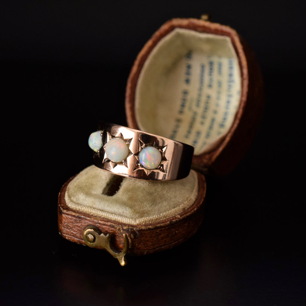 Antique 9ct Rose Gold Opal Ring by Larard Bros Circa 1912