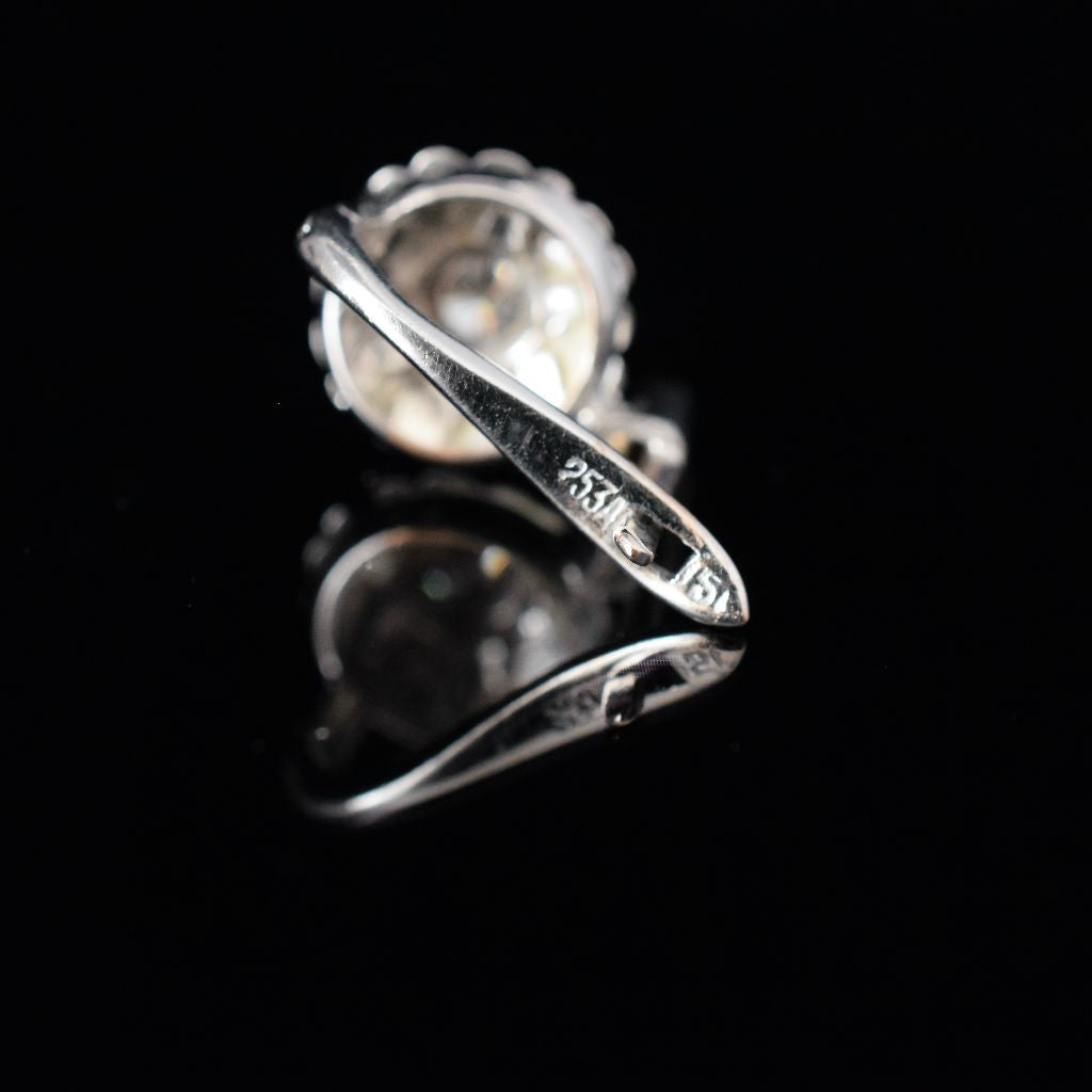 Vintage 18ct White Gold And Diamond Earrings