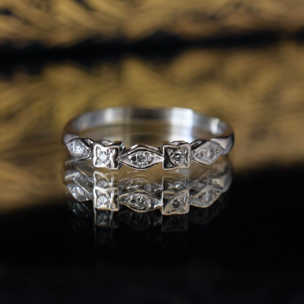 Antique Art Deco 18ct White Gold And Platinum Diamond Ring