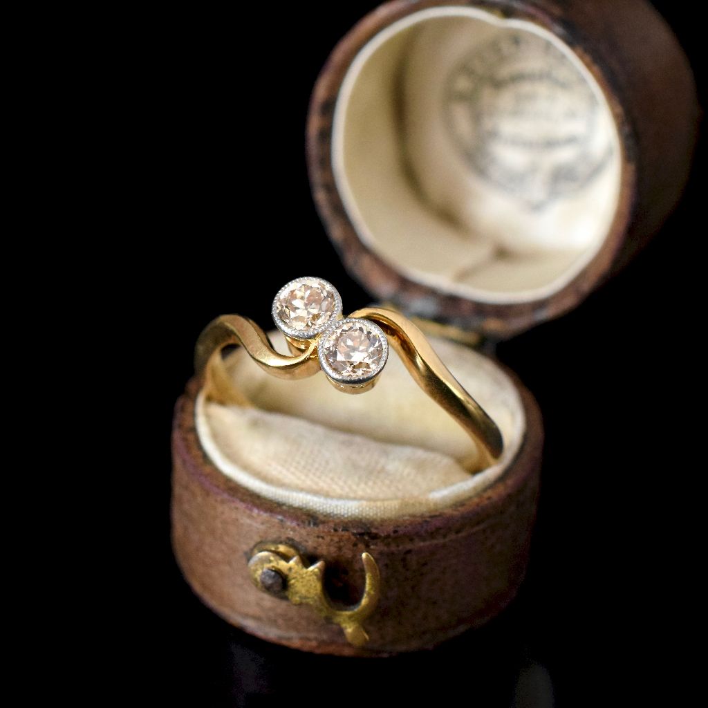 Antique Art Deco 18ct And Platinum Diamond ‘Toi et Moi’ Ring Circa 1905