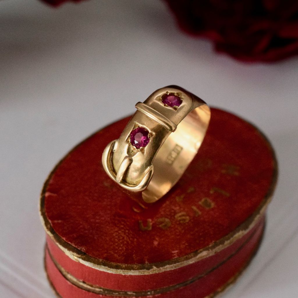 Antique 18ct Yellow Gold Buckle Ring circa 1910