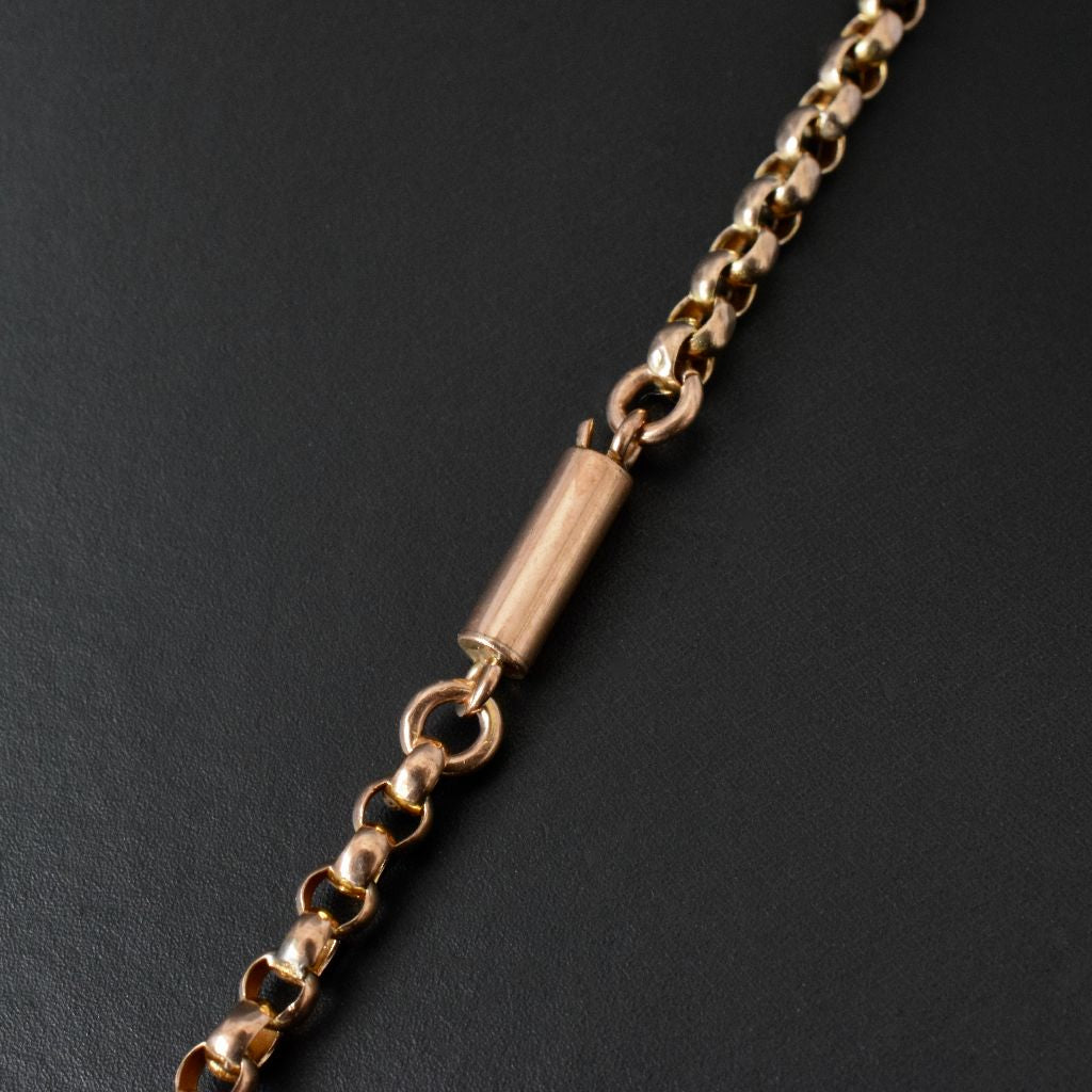 Antique Victorian 9ct Rose Gold Belcher Link Chain Necklace