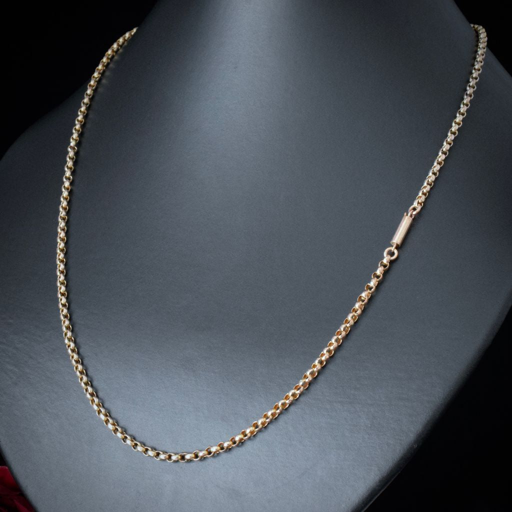 Antique Victorian 9ct Rose Gold Belcher Link Chain Necklace