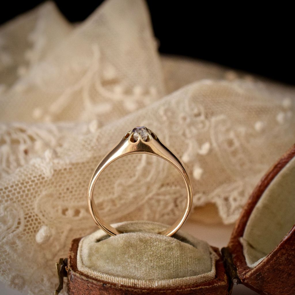 Antique 15ct Yellow Gold ‘Belcher’ Set 0.20ct Diamond Ring