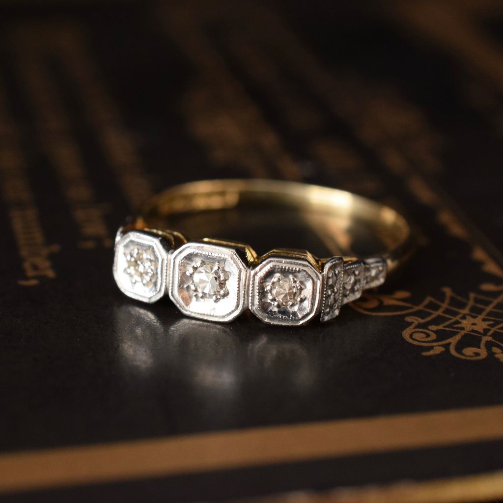 Antique/Vintage 18ct Gold Art Deco Trilogy Diamond Ring