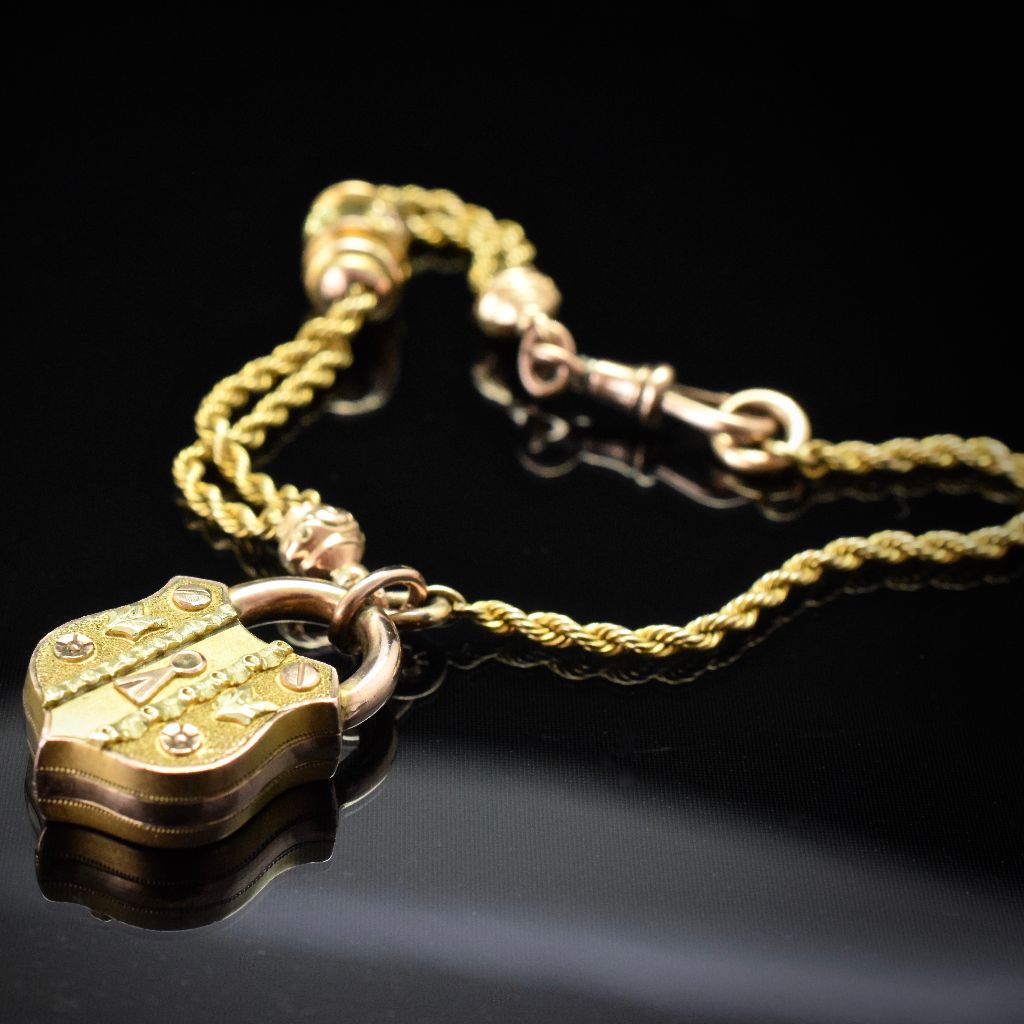 Antique Victorian Rolled Gold Albertina Bracelet Circa 1900