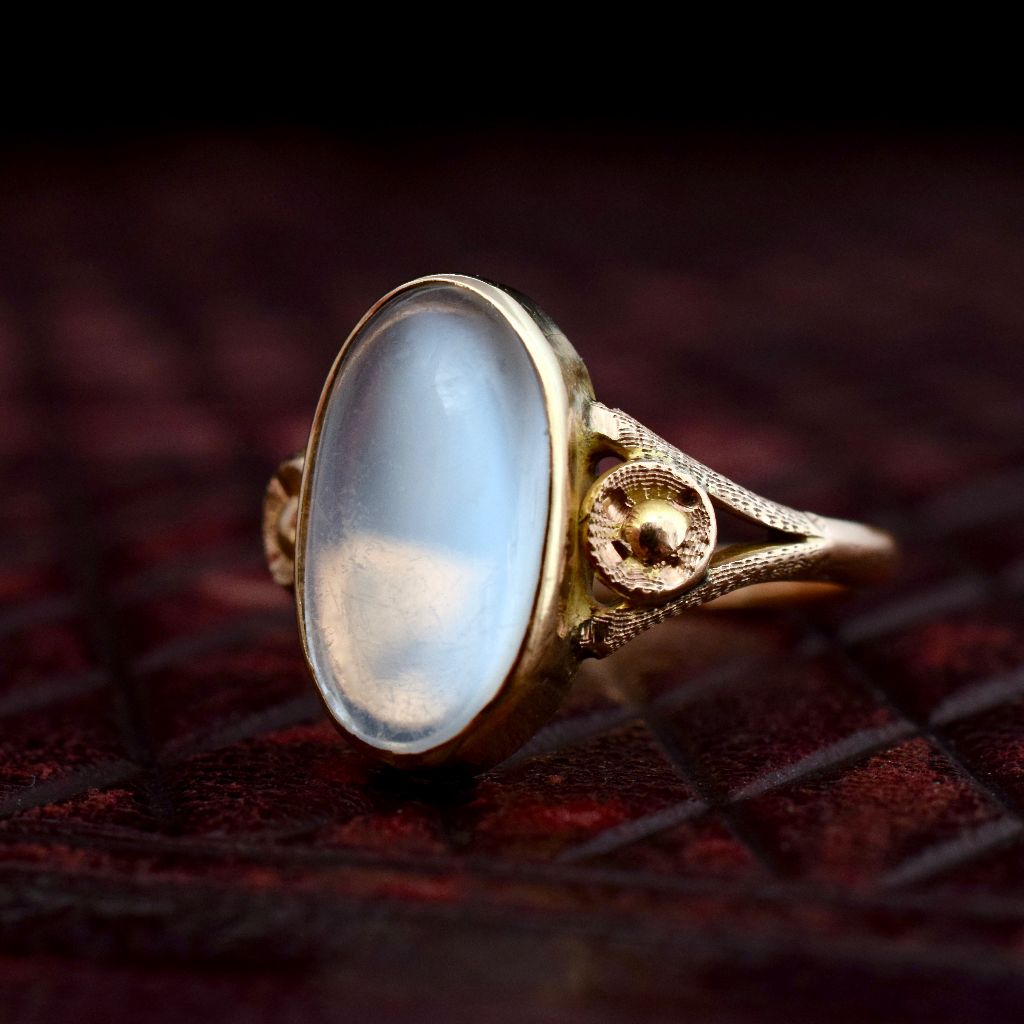 Antique Edwardian/Art Deco 9ct Rose Gold Moonstone Ring