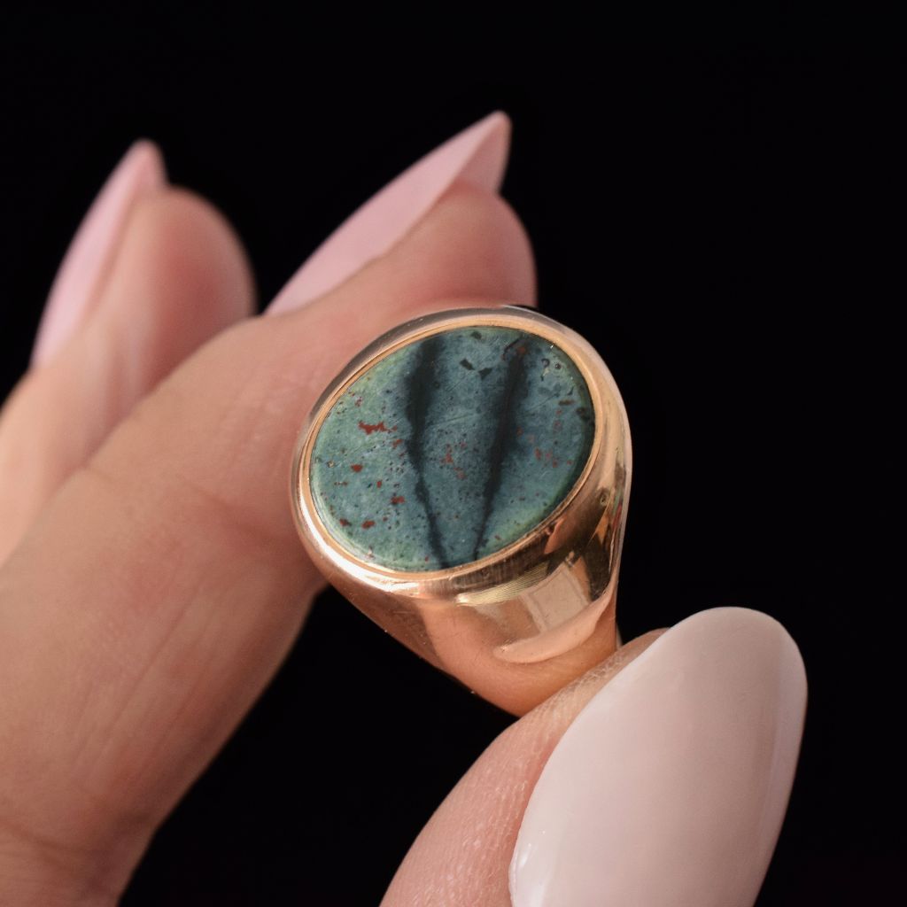 Antique Early Australian 15ct Rose Gold Bloodstone Ring by A.Benjamin and Sons Circa 1900