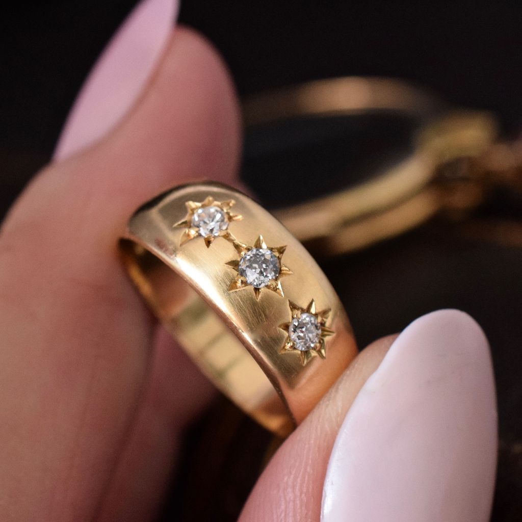 Antique Australian 18ct Gold Diamond ‘Gypsy’ Ring by Larard Bros circa 1900