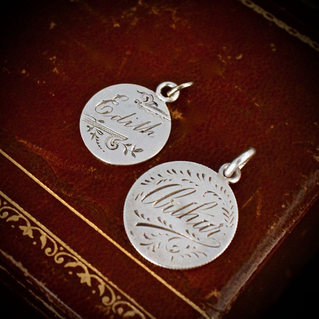 Antique 1899 Victorian Sterling Silver Love Token Inscribed ‘Arthur’