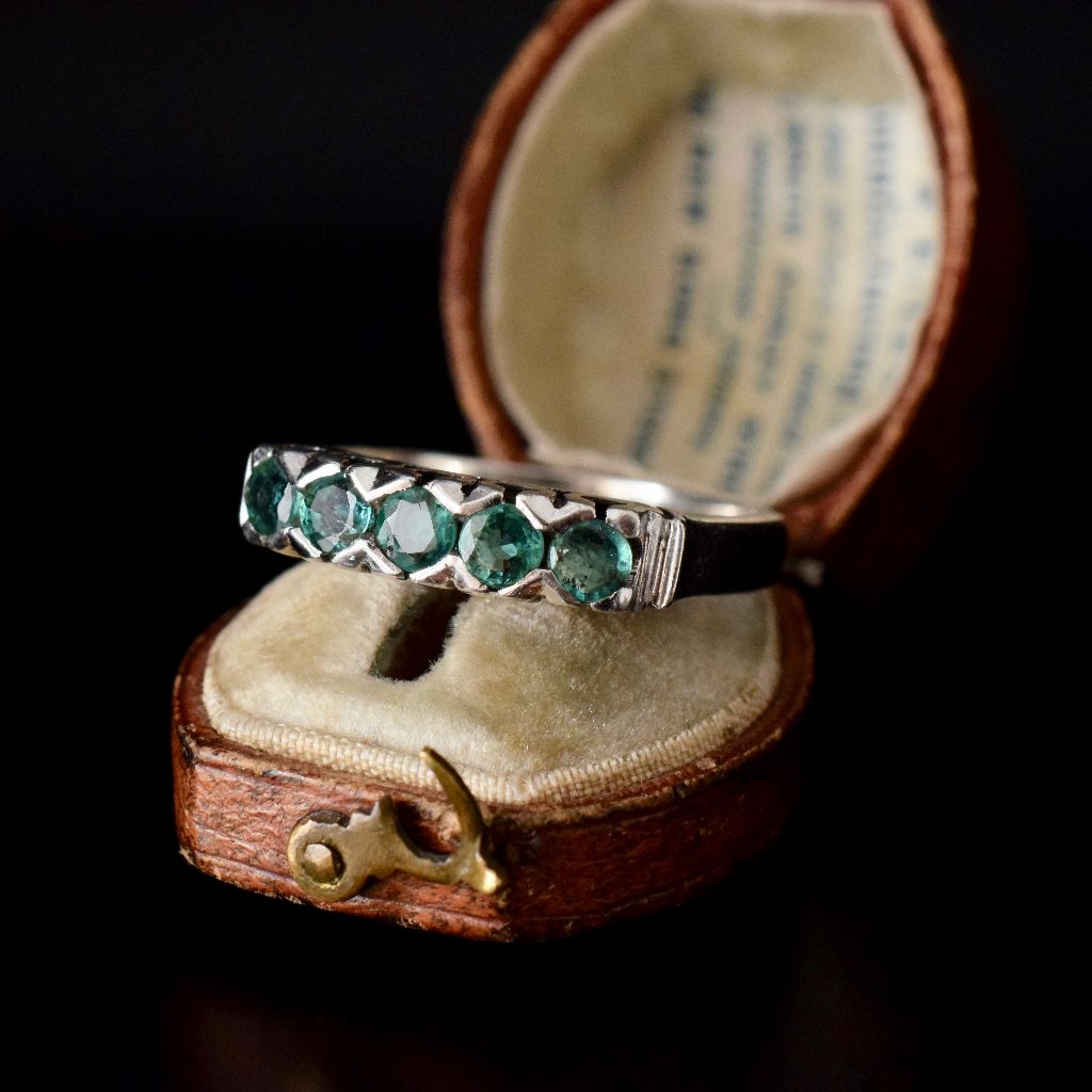 Vintage Green Tourmaline Sterling Silver Ring
