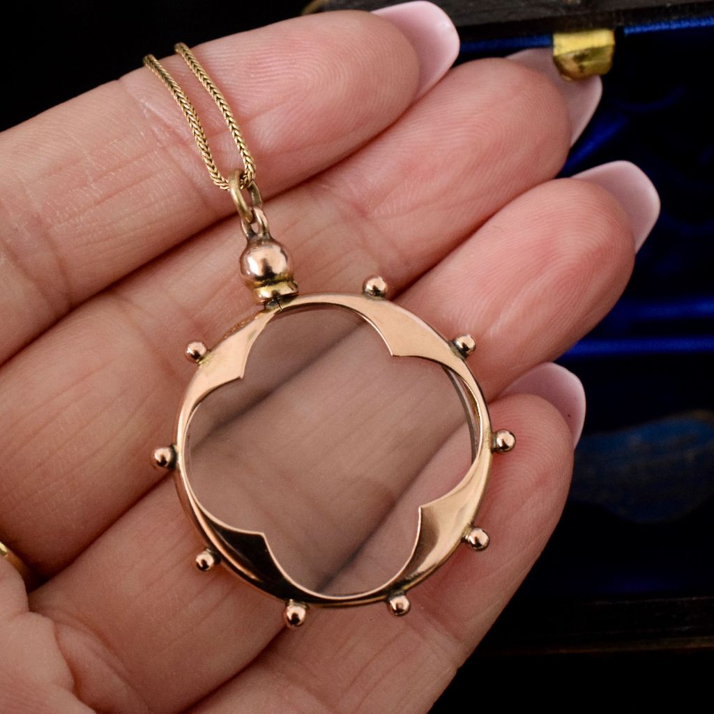 Antique Australian 9ct Rose Gold Photo Locket By Robert Robertson And Sons Circa 1900