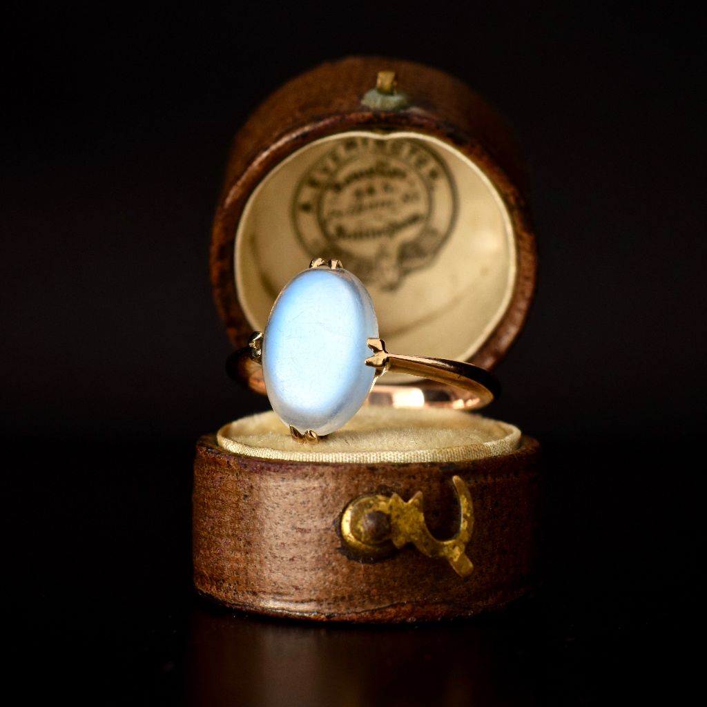 Antique Edwardian 9ct Rose Gold Moonstone Ring