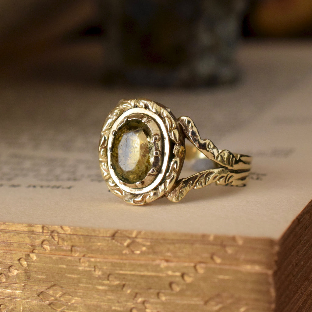 Georgian Circa 1810 Citrine/Citrine Crystal And 15ct Yellow Gold Ring