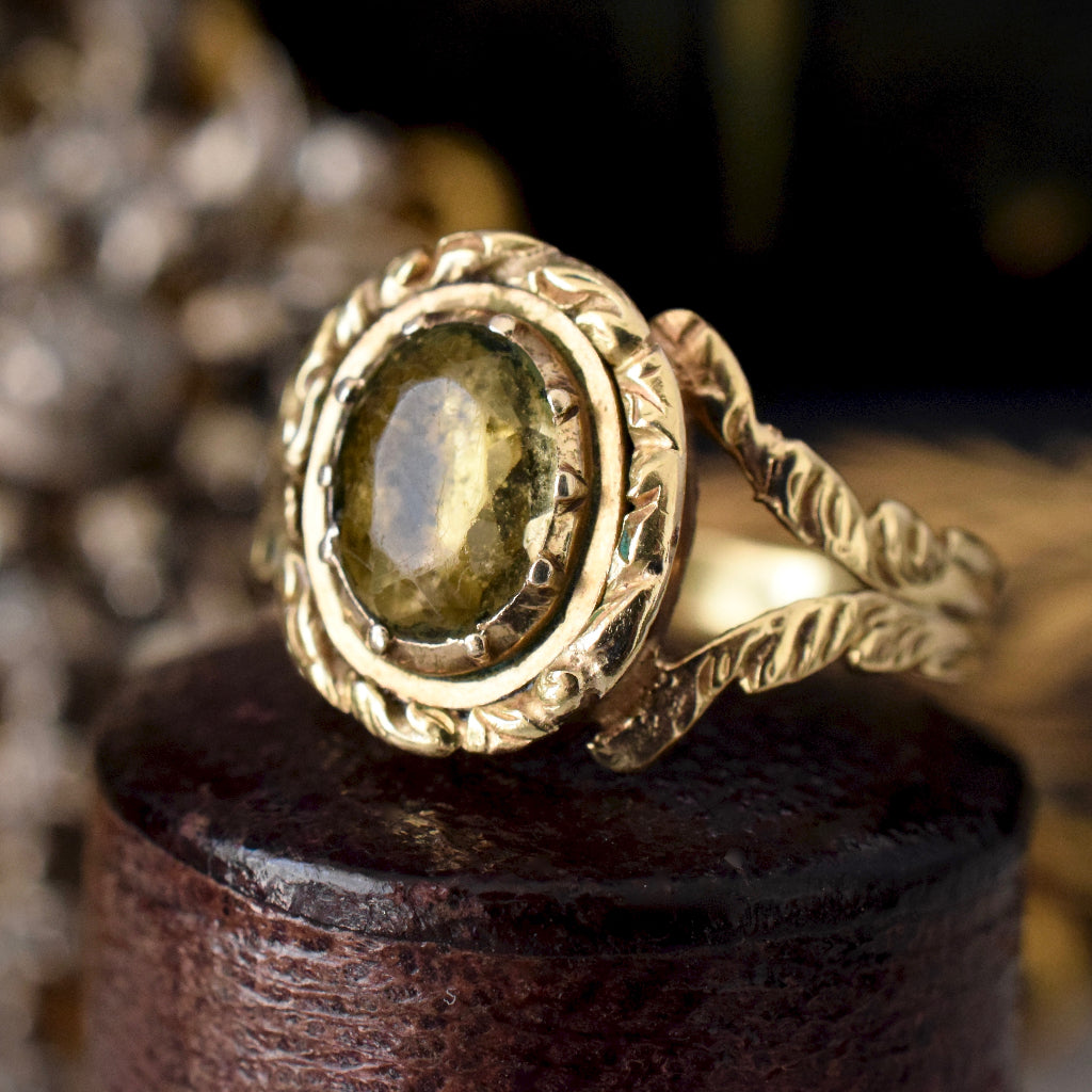 Georgian Circa 1810 Citrine/Citrine Crystal And 15ct Yellow Gold Ring