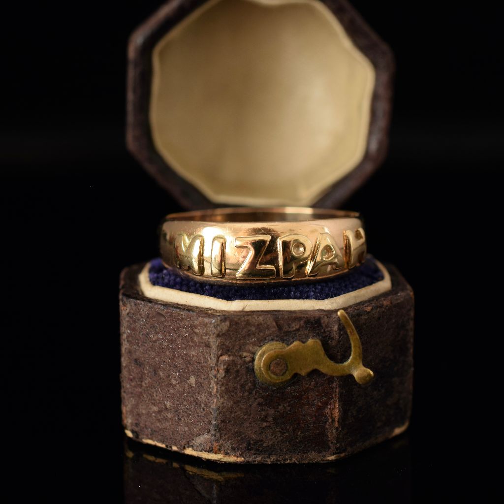 Antique Victorian 18ct Yellow Gold Mizpah ring 1885