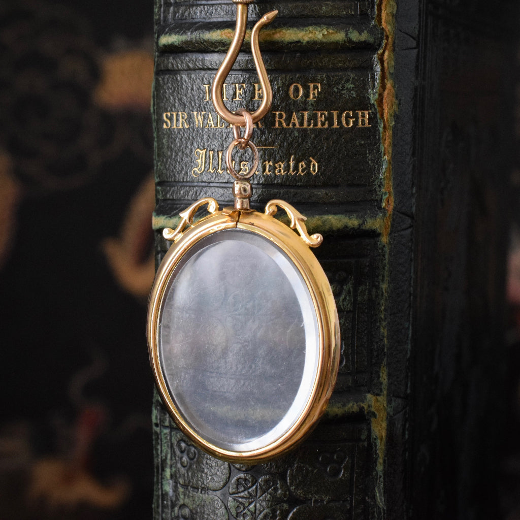 Antique Victorian / Edwardian 9ct Yellow Gold Double Sided Photo Locket Circa 1900