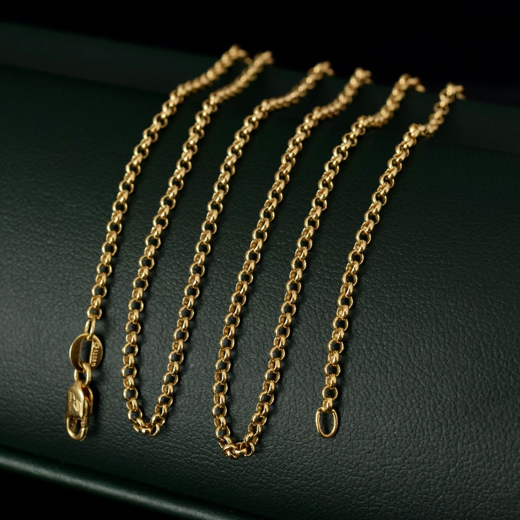 Modern/Vintage Italian 18ct Yellow Gold Belcher Chain 61cm Grams