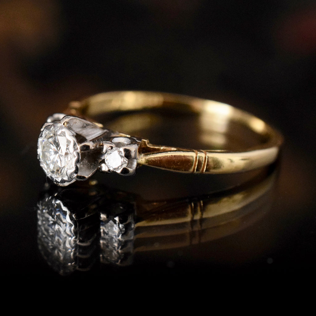 18ct Yellow Gold ‘Angus & Coote’ Diamond Trilogy Ring Circa 1940’s