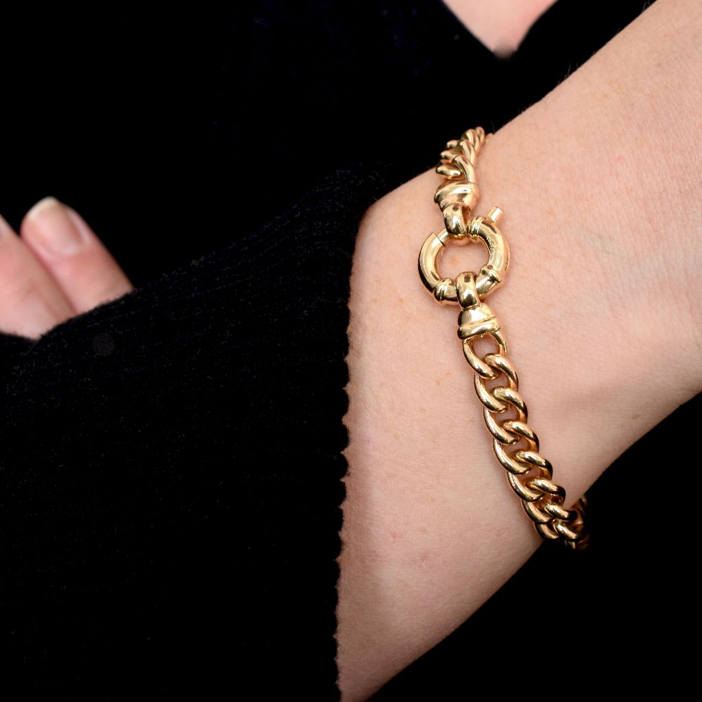 Modern Solid 9ct Yellow Gold Curb-link Bracelet 29.81 Grams