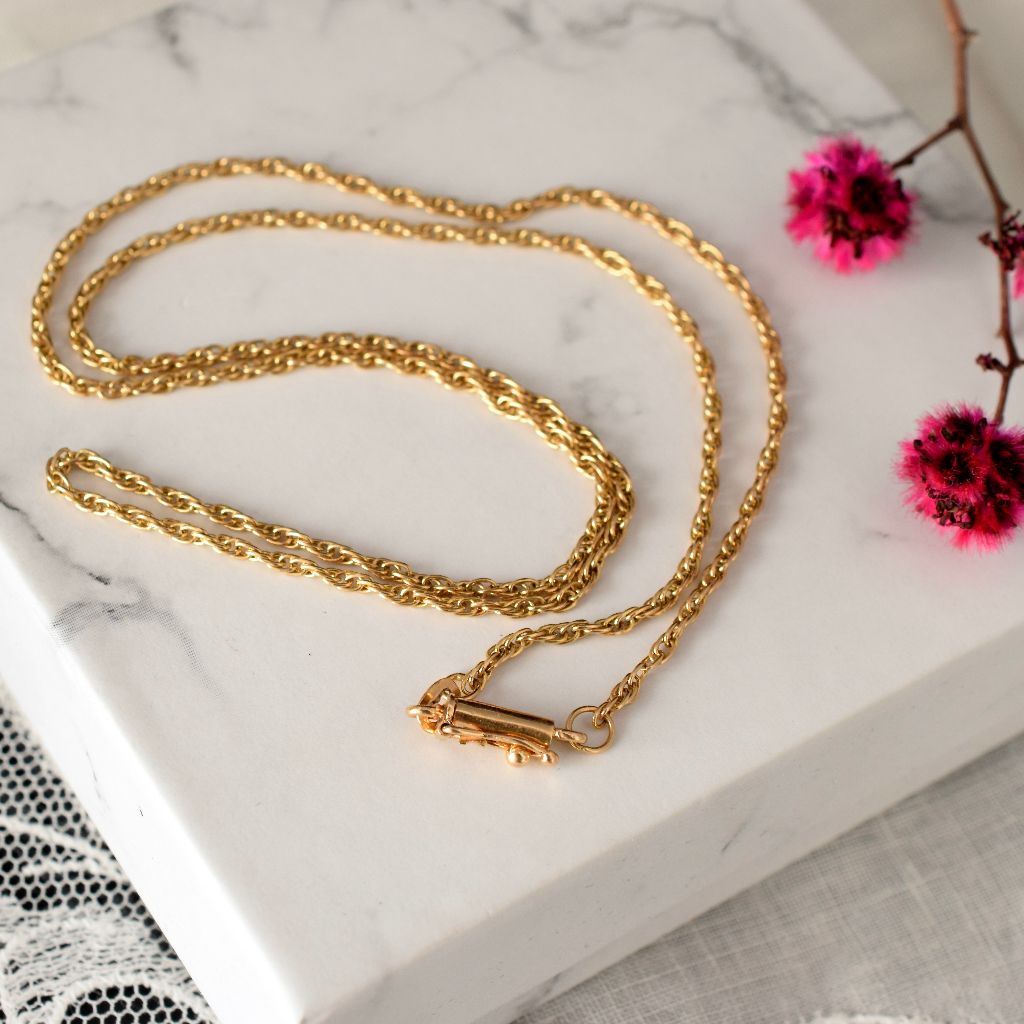 Vintage 18ct Yellow Gold Rope Chain 5.11 Grams