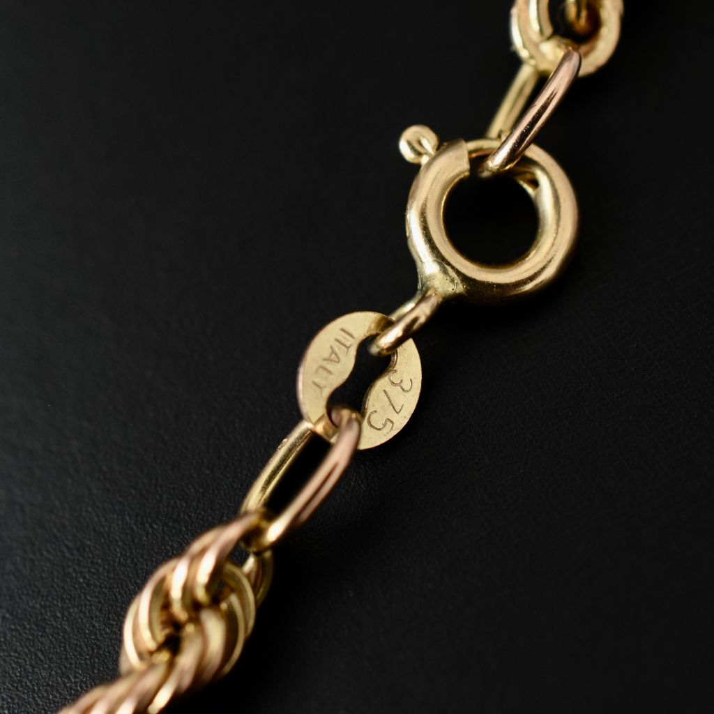 Vintage 9ct Yellow Gold ‘Rope Twist’ Italian Chain 50cm