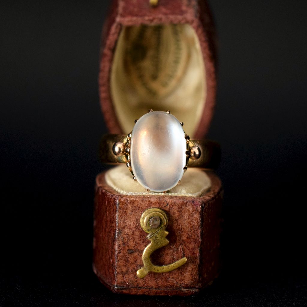 Incredible Antique Victorian 22ct Gold Moonstone Ring Hallmarked 1873